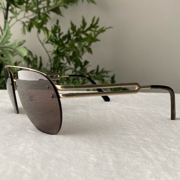 Bvlgari Aviators/Pilot Sunglasses (BV5052, Gold/Brown) - Picture 4 of 16